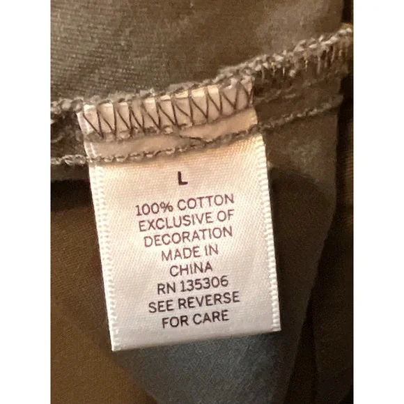 Dressbarn Utility Jacket Military Style Button Front Olive Green Size L - Picture 4 of 10